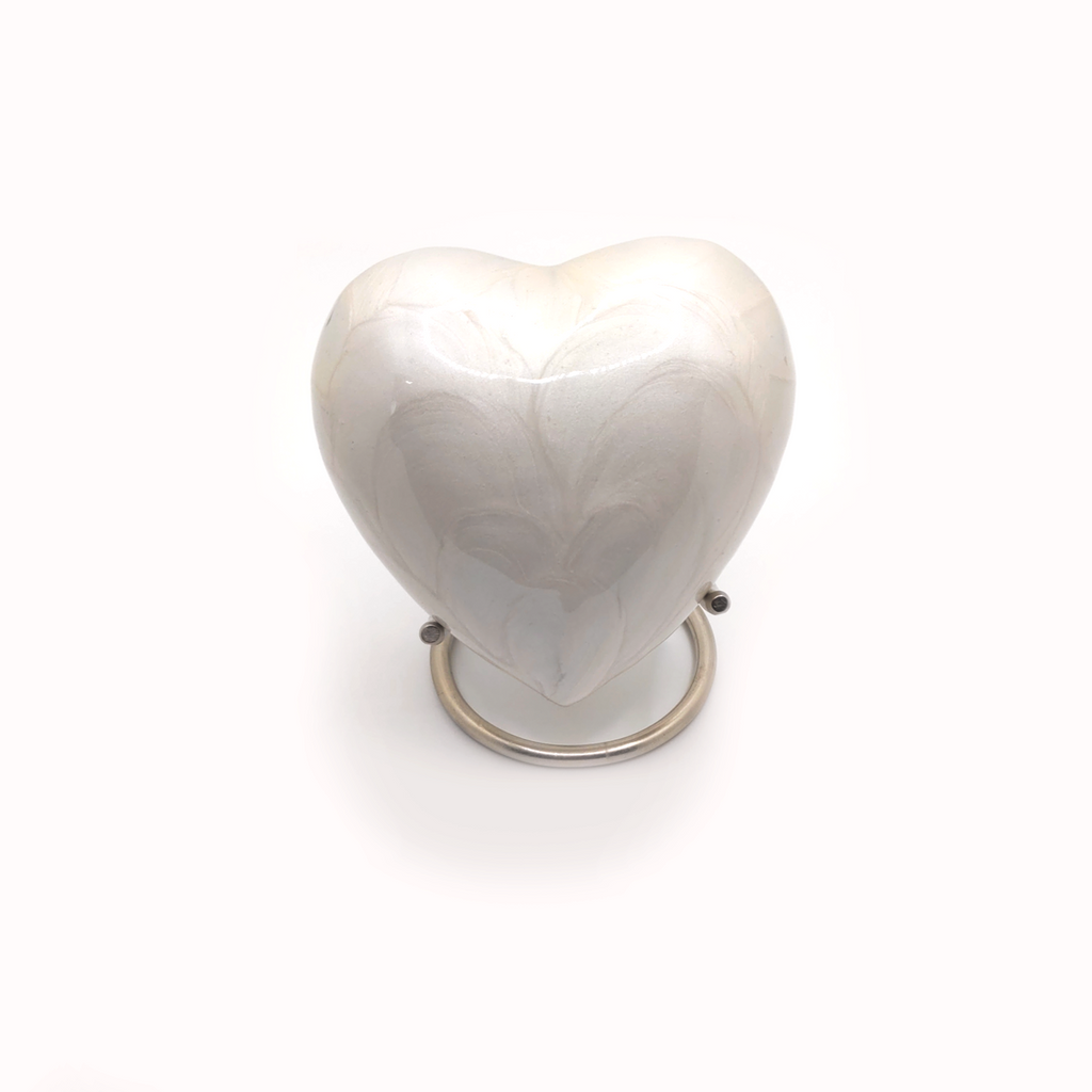 Elegant Heart Keepsake Urn (White)