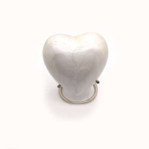 Elegant Heart Keepsake Urn (White)